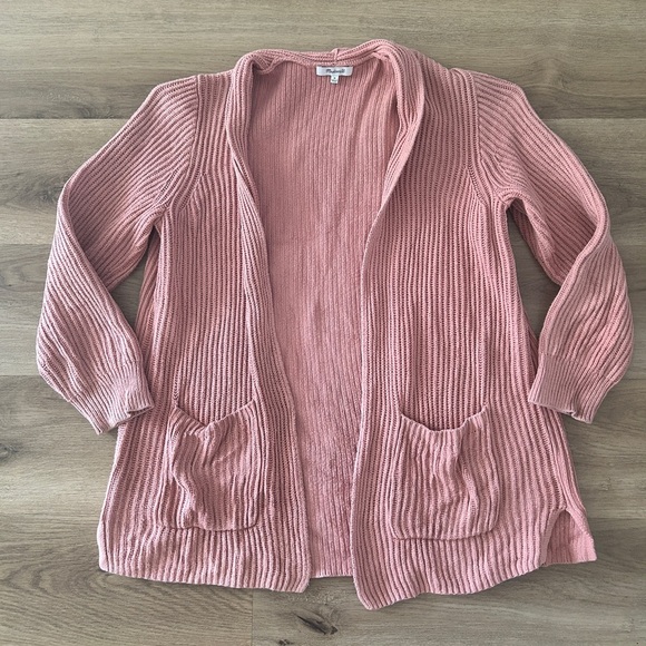 Madewell Woman’s Pink Open-Front Cardigan Sweater - Size M- EUC - Picture 1 of 8